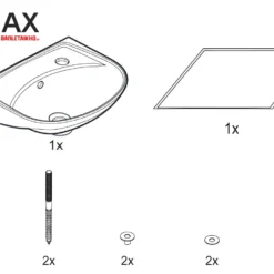 Cấu tạo Chậu rửa INAX treo tường L-280V
