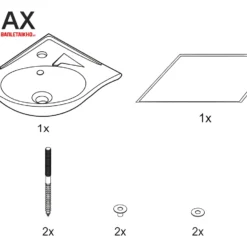 Chậu Rửa Lavabo INAX L-281V (L281V) Treo Góc Tường 9 Cấu tạo Lavabo Góc INAX L-281V Chậu Rửa Treo Tường