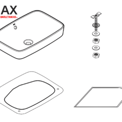 Chậu Rửa Lavabo INAX AL-299V (AL299V) Aqua Ceramic Đặt Bàn 6 Cấu tạo lavabo INAX AL-299V (AL299V) đặt bàn