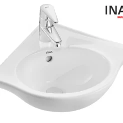 Chậu Rửa Lavabo INAX L-281V (L281V) Treo Góc Tường 7 Chậu rửa góc INAX L-281V (L281V)