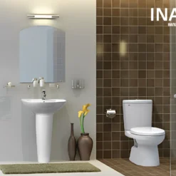 Chậu Rửa Lavabo INAX L-288V/L-288VD Kèm Chân Dài Treo Tường 10 Chậu rửa INAX treo tường L-288V+L-288VD kèm chân chậu dài