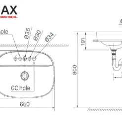 Chậu rửa mặt lavabo đặt bàn INAX AL-652V (AL652V)