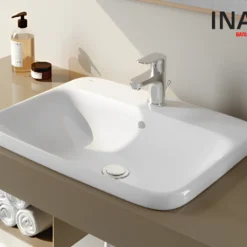 Chậu Rửa Lavabo INAX L-2398V (L2398V) Dương Vành 11 Chậu rửa mặt lavabo dương vành INAX L-2398V