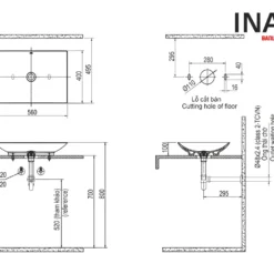 Chậu Rửa Lavabo INAX AL-S610V (ALS610V) Aqua Ceramic Đặt Bàn 9 Chậu rửa mặt lavabo INAX AL-S610V (ALS610V) đặt bàn