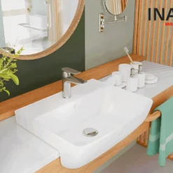 Chậu rửa mặt lavabo INAX bán âm bàn AL-345V