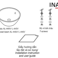 Lavabo chậu rửa mặt INAX L-445V đặt bàn (L445V)