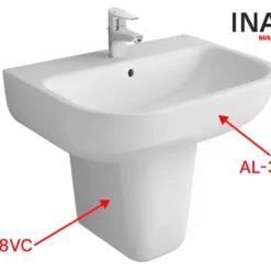 Lavabo INAX AL-312V/L-298VC Treo Tường Chân Ngắn