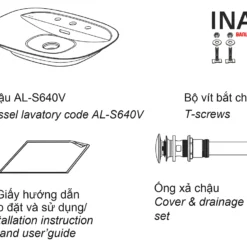 Linh kiện chậu rửa đặt bàn INAX AL-S640V