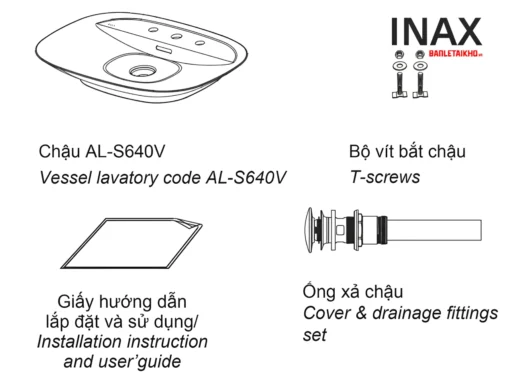 Linh kiện chậu rửa đặt bàn INAX AL-S640V