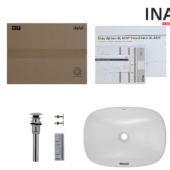 Chậu Rửa Lavabo INAX AL-642V (AL642V) Aqua Ceramic Đặt Bàn 9 linh kien chau rua lavabo inax al 642v dat ban aquaceramic