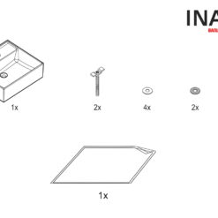 Chậu Rửa Lavabo Inax L-2293V (L2293V) Âm Bàn Oval 9 Linh kiện lavabo INAX L-2293V (L2293V)