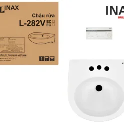 Chậu Rửa Lavabo INAX L-282V (L282V) Treo Tường 410x440mm 9 Nguyên hộp Chậu rửa mặt INAX L-282V
