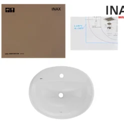 Chậu Rửa Lavabo INAX L-2395V (L2395V) Dương Vành 8 Nguyên hộp chậu lavabo dương bàn INAX L-2395V
