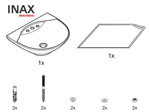 Nguyên hộp lavabo INAX L-288V treo tường