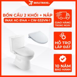 Bồn Cầu INAX AC-514A+CW-S32VN-1 2 Khối Nắp Rửa Cơ