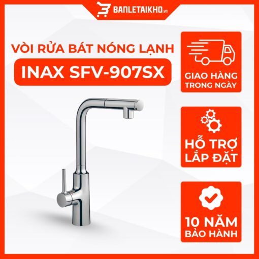 Vòi Rửa Bát INAX SFV-907SX (SFV907SX) Nóng Lạnh Thân Cao 1 Vòi Rửa Bát INAX SFV-907SX (SFV907SX) Nóng Lạnh Thân Cao
