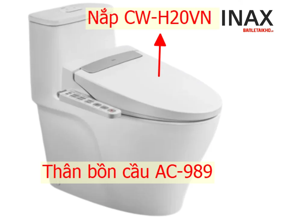 Bồn Cầu 1 Khối Nắp Điện Tử INAX AC-989+CW-H20VN 2 Bồn Cầu Nắp Điện Tử INAX AC-989+CW-H20VN