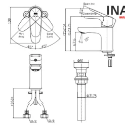 Bản vẽ Vòi chậu đặt bàn LFV-1112S