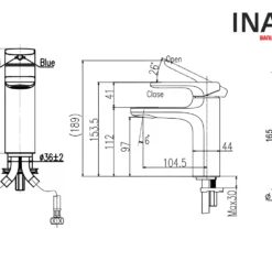 Bản vẽ Vòi Chậu Lavabo INAX LFV-632S-2 Nóng Lạnh