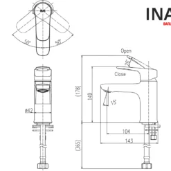 Vòi Lavabo INAX LFV-22S (LFV22S) Lạnh Gật Gù 6 Bản vẽ Vòi chậu lavabo lạnh INAX LFV-22S