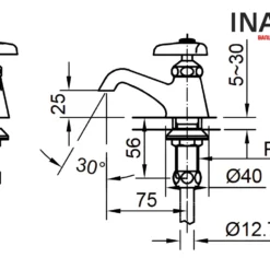 Vòi Nước INAX LF-1 (LF1) Lạnh Gắn Chậu Lavabo 8 Bản vẽ Vòi chậu lavabo nước lạnh INAX LF-1