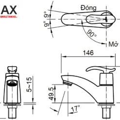Vòi Lavabo INAX LFV-11A (LFV11A) Nước Lạnh 7 Bản vẽ Vòi chậu lavabo nước lạnh INAX LFV-11A