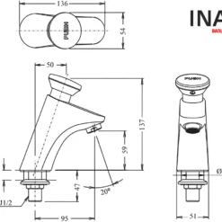 Bản vẽ Vòi chậu rửa mặt nước lạnh INAX LFV-P02B