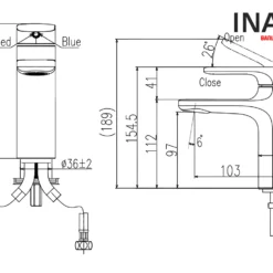 Vòi Lavabo Inax LFV-632S (LFV632S) Nóng Lạnh 14 Bản vẽ Vòi rửa mặt INAX LFV-632S