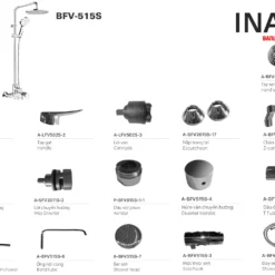 Vòi Sen Cây INAX BFV-515S (BFV515S) Nóng Lạnh Cao Cấp 5 BFV-515S - Sen tắm cây