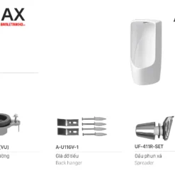 Bồn Tiểu Nam INAX U-411V (U411V) Treo Tường 8 Cấu tạo Bồn tiểu nam treo tường INAX U-411V