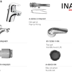 Vòi Lavabo INAX LFV-3002S (LFV3002S) Nóng Lạnh 10 Cấu tạo chậu rửa mặt INAX LFV-3002S