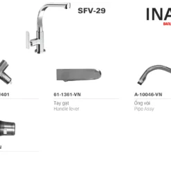 Vòi Rửa Bát INAX SFV-29 (SFV29) Nước Lạnh 8 Cấu tạo INAX SFV-29 - Vòi rửa bát nước lạnh