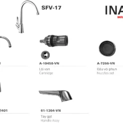 Vòi Rửa Bát INAX SFV-17 (SFV17) Nước Lạnh 7 Cấu tạo Vòi bếp INAX SFV-17 - 1 đường nước lạnh