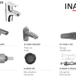 Cấu tạo Vòi chậu lavabo nóng lạnh INAX LFV-1002S