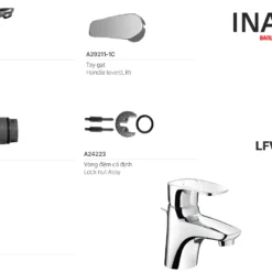 Vòi Lavabo INAX LFV-212S (LFV212S) Nóng Lạnh 8 Cấu tạo Vòi chậu lavabo nóng lạnh INAX LFV-212S