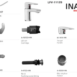 Cấu tạo Vòi chậu nóng lạnh INAX LFV-1112S