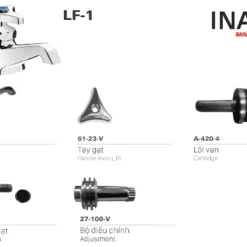 Vòi Nước INAX LF-1 (LF1) Lạnh Gắn Chậu Lavabo 7 Cấu tạo Vòi chậu rửa mặt lavabo INAX LF-1 (LF1) nước lạnh