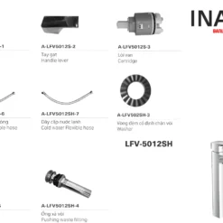 Cấu tạo Vòi chậu rửa mặt nước nóng lạnh INAX LFV-5012SH