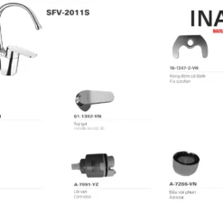 Cấu tạo Vòi rửa bát nóng lạnh INAX SFV-2011S