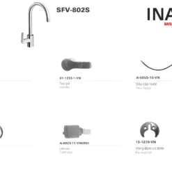 Cấu tạo Vòi Rửa Chén INAX SFV-802S (SFV802S) Nóng Lạnh