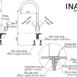 Linh kiện INAX SFV-802S - Vòi rửa bát nóng lạnh