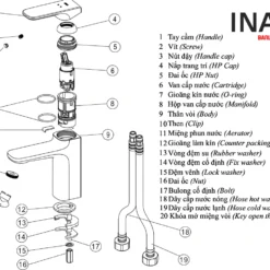 Linh kiện Vòi lavabo chậu rửa mặt INAX LFV-632S-2 nóng lạnh