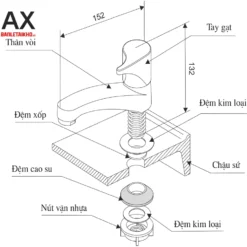 Vòi Lavabo INAX LFV-13B (LFV13B) Nước Lạnh 17 Linh kiện Vòi Lavabo INAX LFV-13B Nước Lạnh