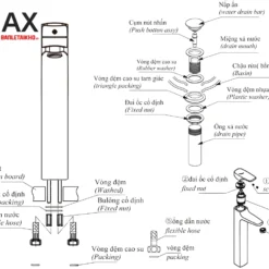 Linh kiện Vòi Lavabo INAX LFV-5000SH Nóng Lạnh