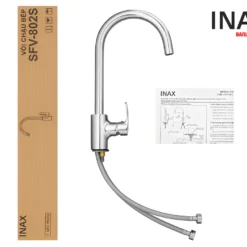 Nguyên hộp vòi chậu bếp INAX SFV-802S nóng lạnh