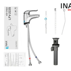 Vòi Lavabo INAX LFV-222S (LFV222S) Nóng Lạnh 10 Nguyên hộp Vòi chậu rửa mặt nước nóng lạnh INAX LFV-222S