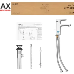 Vòi Lavabo INAX LFV-5002S (LFV5002S) Nóng Lạnh 9 Nguyên hộp Vòi chậu rửa mặt nước nóng lạnh INAX LFV-5002S (LFV5002S)