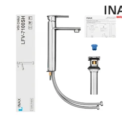 Vòi Lavabo INAX LFV-7100SH (LFV7100SH) Nóng Lạnh Thân Cao 9 Nguyên hộp Vòi Lavabo Đặt Bàn INAX LFV-7100SH Nóng Lạnh