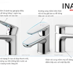 Thiết kế Vòi chậu lavabo nóng lạnh INAX LFV-1112S