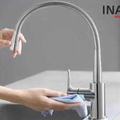 Vòi Rửa Bát INAX SFV-303S (SFV303S) Nóng Lạnh Dây Rút 11 Vòi Bếp Nóng Lạnh INAX SFV-303S dễ dàng vệ sinh